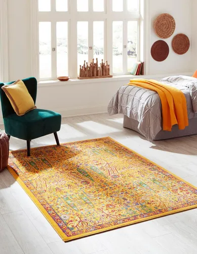 Vista 21 de Unique Loom Calypso Collection - Alfombra rectangular de 2 x 3 pies, color aguamarina y azul marino
