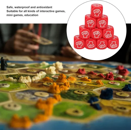 Vista 3 de Juego de dados educativos, 10 unidades, 0.79 x 0.79 x 0.79 pulgadas, 6 caras, juego de dados educativos para adivinar, color brillante para fiestas
