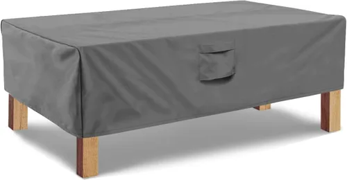 Vista 9 de Vailge Funda Rectangular para Mesa de Centro - Fundas para Muebles de Patio al Aire Libre con Asas Acolchadas y Cordón de Dobladillo Duradero beige