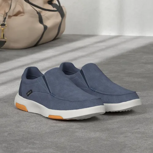 Vista 2 de OrthoComfoot Zapatos ortopédicos cómodos sin cordones para hombre con soporte de arco, mocasines ortopédicos para fascitis plantar, zapatos de lona