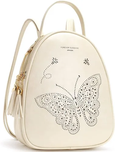 Vista 2 de APHISON Mochila grande de moda, mochila pequeña, color blanco