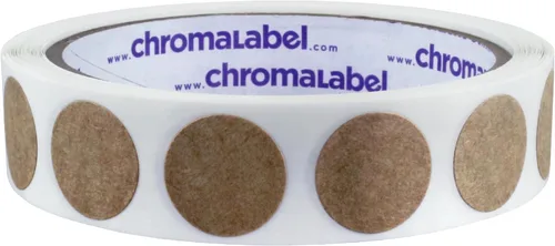 Vista 7 de ChromaLabel Etiquetas de punto Kraft de 1.50 pulgadas, 500 rollos