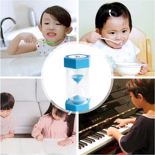 Vista 5 de XINBAOHONG Temporizador de arena de reloj de arena, reloj de arena de plástico, temporizador de vidrio de arena para juegos de niños, aula, hogar