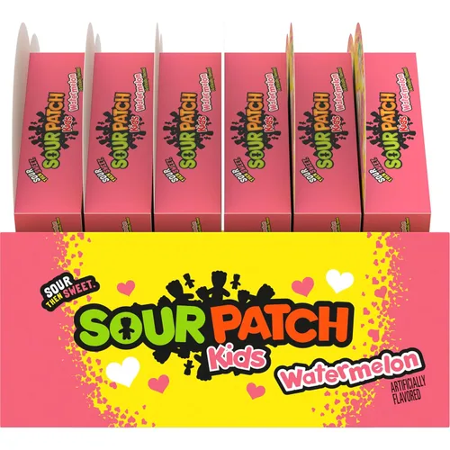 Vista 15 de SOUR PATCH KIDS Caramelos suaves y masticables de sandía para el día de San Valentín, caja en forma de corazón de 6 - 3.4 onzas