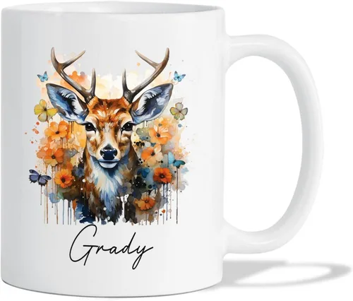 Vista 10 de Taza de café de oso – Regalo personalizado para amantes, taza de té de animales salvajes con flores, regalo de cerámica personalizado para amantes