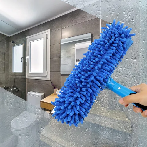 Vista 5 de VITEVER Herramienta Limpiadora Profesional de Escobilla de Goma para Ventanas de 69'' con Poste de Extensión, Escobilla de Goma 2-en-1 para Kit