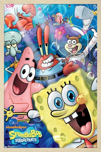 Vista 10 de Trends International Nickelodeon Spongebob - Póster de pared Joy, 14.725 x 22.375 pulgadas, versión con marco de madera tipo granero