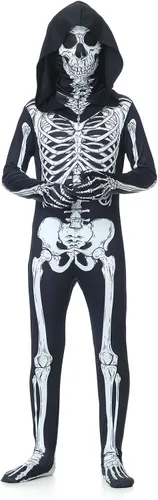 Vista 9 de Disfraz de esqueleto 3D, disfraz de calavera aterradora, disfraz de esqueleto de Halloween, disfraz de esqueleto de Halloween