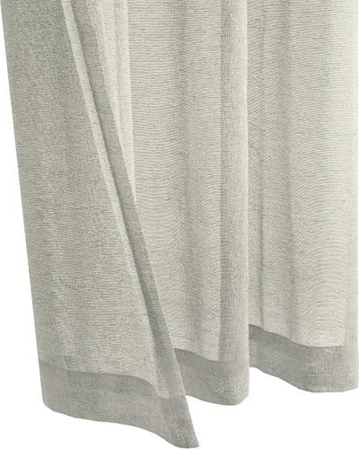 Vista 4 de Loft Living Blakely - Cortina transparente con textura de lino sintético, 52 x 84 pulgadas, color gris