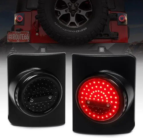 Vista 9 de Luces traseras LED DKMGHT para Jeep Wrangler JK JKU 2007-2018, [Aprobadas por DOT] [Lente ahumada] [Conexión y uso] Ojo del diablo ahumado Gen4