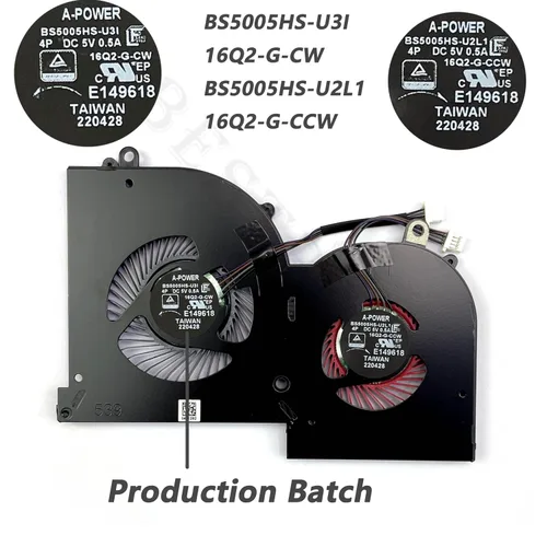 Vista 5 de BestParts Nuevo reemplazo original del ventilador de refrigeración de CPU+GPU para MSI GS65 Stealth Thin, P/N: MS-16Q2 MS-16Q3, 16Q2-CPU 16Q2-G-CCW