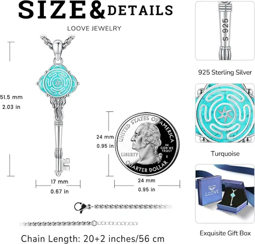 Vista 130 de Collar de pentagrama de plata de ley con triple luna, diosa celta, nudo celta, nudo de brujas, Ankh, sol y luna, Hécate, lilith, Santa Muerte