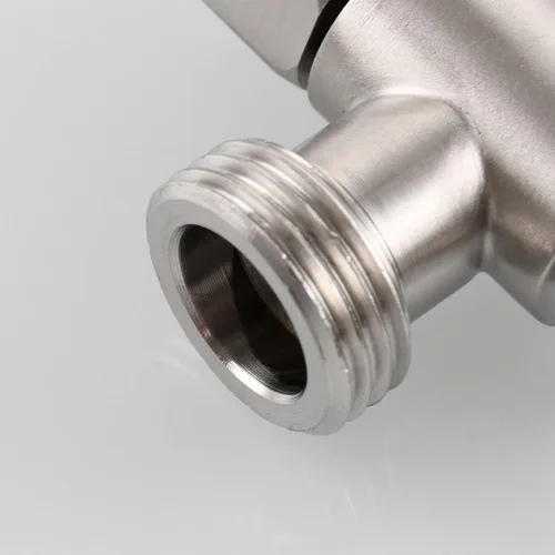 Vista 8 de Adaptador en T para bidé, válvula de tope angular de acero inoxidable de 3/8 pulgadas para línea de suministro de inodoro, níquel cepillado, KTS002NA