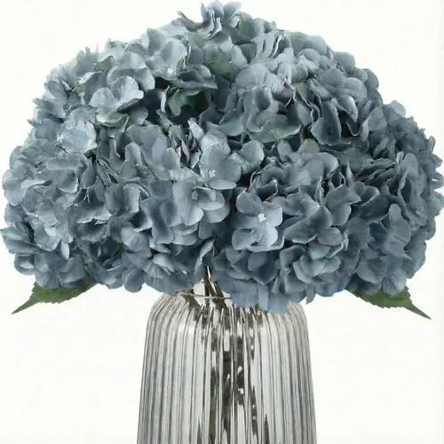 Vista 25 de 2 ramos de flores artificiales de hortensias de seda negra de 20 pulgadas