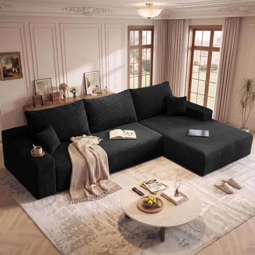 Vista 8 de AUGOP Sofá modular moderno de 108 pulgadas para sala de estar, sofá modular con sofás en forma de L, sofá tapizado sin hueso, sofá seccional