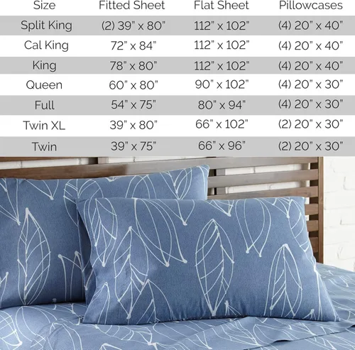 Vista 29 de Southshore Fine Living, Inc. Colección Winter Brush, juego de sábanas de 3 piezas para cama individual, sábana bajera con bolsillo profundo de 14