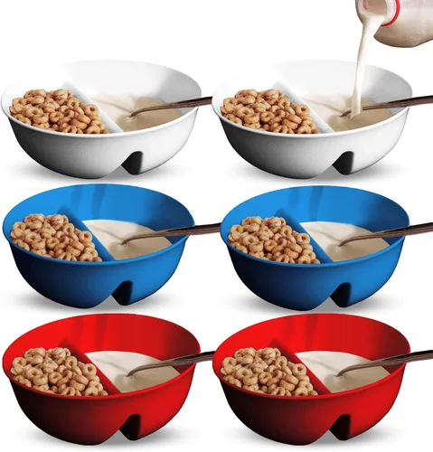 Vista 8 de Paquete de 3 - Tazón para Cereales Anti-Empapado Just Crunch - Mantiene los Cereales Frescos y Crujientes Sin BPA Apto para Microondas Helado