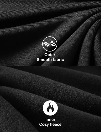 Vista 4 de Conjunto de ropa interior térmica con cuello alto falso para mujer, forro polar ultrasuave y cálido