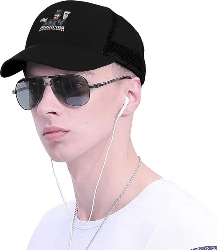 Vista 5 de Magician Performance Baseball Cap Women Men Mesh Baseball Caps Adjustable Outdoor Sports Sun Hat Trucker Mesh Hats Black