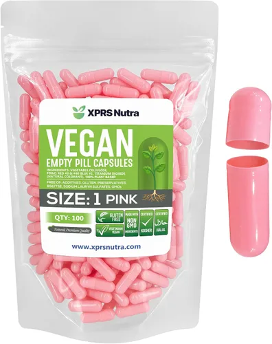 Vista 8 de XPRS Nutra Cápsulas vacías tamaño 1 – 100 cápsulas veganas vacías – Pastillas vegetarianas – Relleno de cápsulas vegetales DIY – Pastillas vegetales