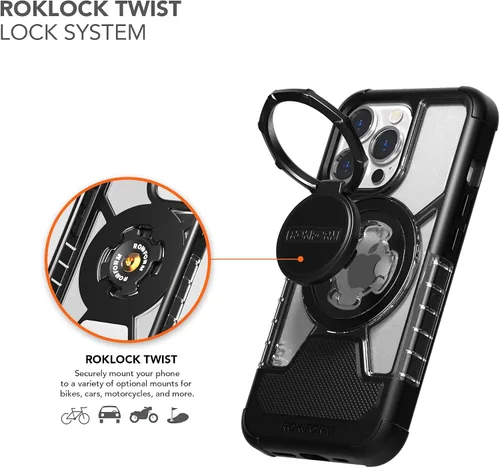 Vista 4 de Rokform - Funda de cristal para iPhone 13 Pro + soporte de aluminio para teléfono RokLock
