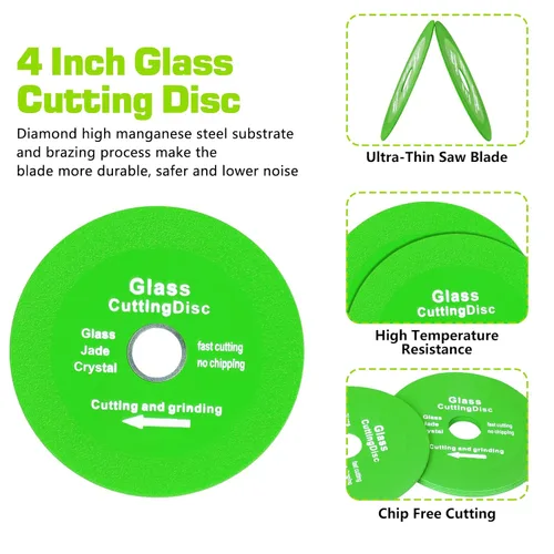 Vista 3 de Disco de corte de vidrio para amoladora angular de 4-1/2 pulgadas, 5 unidades de disco de corte de diamante de cerámica de vidrio de 7/8 pulgadas