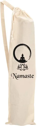 Vista 4 de Mayatra - Funda para esterilla de yoga orgánica grande, 100% algodón, ligera, lavable, con correa ajustable, unisex