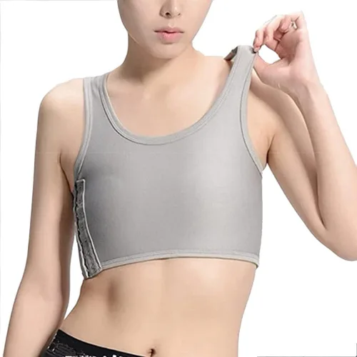 Vista 2 de 3 piezas de camiseta sin mangas para mujer transgénero Tomboy FTM elástica sin mangas (S-2XL)