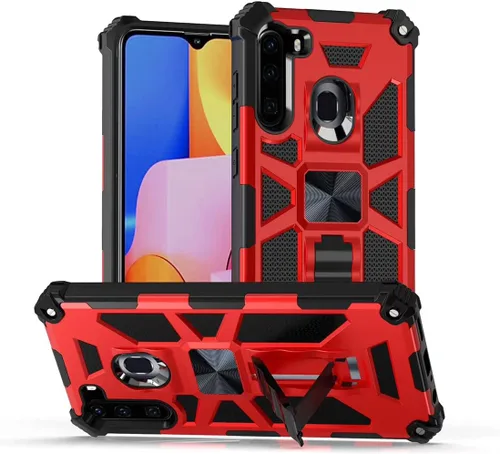Vista 7 de Para Samsung Galaxy A21 (SM-A215) - Funda para teléfono con soporte de anillo - RS2 Gris RS2 Negro/Gris