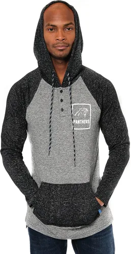 Vista 16 de Ultra Game - Sudadera con capucha de vellón para hombre con cuello Henley de la NFL Negro