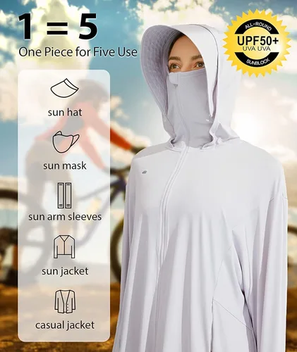 Vista 8 de BENEUNDER Women's UPF 50+ Jacket with Comprehensive Sun Protection and Cooling Technology