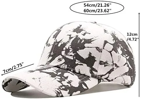 Vista 2 de BEARUN Gorra de béisbol de algodón con teñido anudado de perfil bajo, gorra de béisbol de hiphop, sombrero de papá