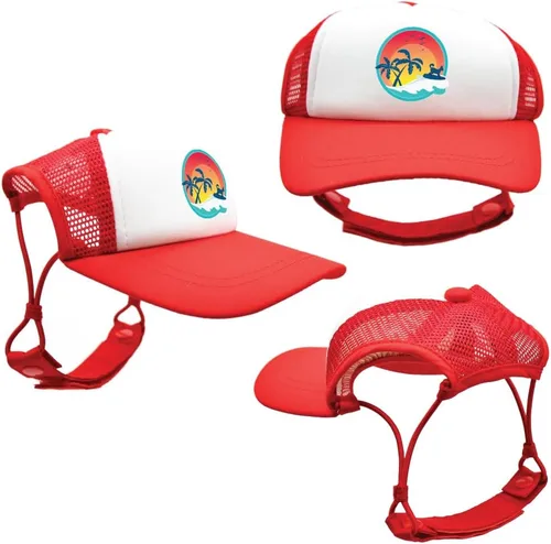 Vista 15 de Sunset Collection, sombreros de camionero de PupLid para perros (XXS) Protección solar elegante de alta calidad para el perro moderno, ajustable