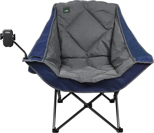 Vista 7 de Northroad Silla de campamento plegable, silla de campamento portátil de gran tamaño con soporte para tazas, silla de césped acolchada resistente