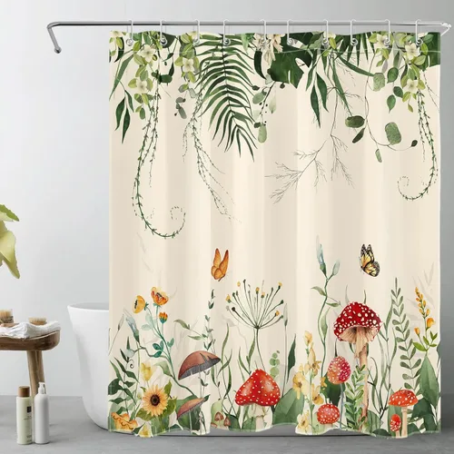 Vista 13 de LB Cortina de ducha de fútbol americano, juego deportivo, acuarela, fondo negro, cortina de baño de dibujos animados, tela de poliéster decorativa