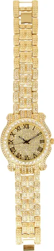 Vista 26 de Charles Raymond Bling-ed Out Ultimate Hip Hop Royalty Reloj para hombre con número romano de fácil lectura o indicadores de tiempo de diamantes