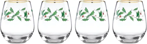 Vista 9 de Lenox 849606 Holiday - Juego de vasos de 4 piezas para bebidas heladas, vajilla navideña, alojamiento