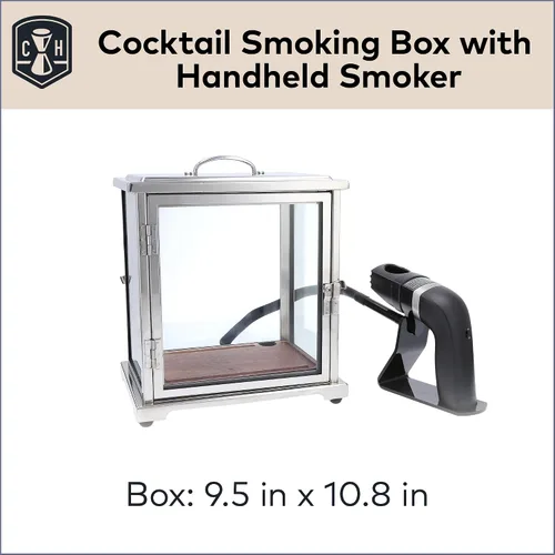 Vista 6 de Crafthouse by Fortessa - Caja de cristal para ahumar cóctel con ahumador de mano