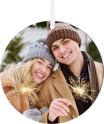 Vista 23 de Adorno de Navidad personalizado de Let's Make Memories - Sube tu foto - Adorno navideño conmemorativo 2025 para familia, pareja, amigo - Foto