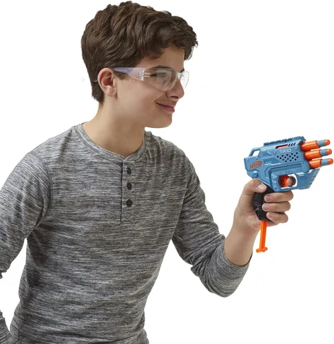 Vista 5 de Nerf Elite 2.0 Trio SD-3 Blaster – Incluye 6 dardos oficiales – 3 barriles – Riel táctico para personalizar la capacidad