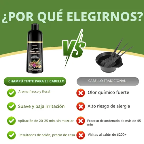 Vista 5 de Champú rubio claro del tinte para el cabello para la cobertura de canas con aceite de argán y ginseng, sin amoníaco ni parabenos, color natural