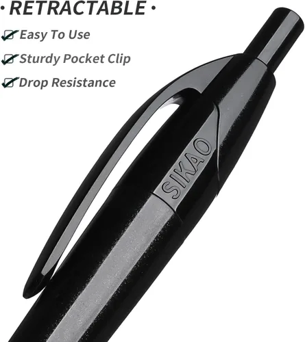 Vista 4 de Bolígrafos A Granel, Paquete de 60 Bolígrafos de Punta Esférica Negros con Agarre Slimster, Tinta Negra 1.0mm Punta Media Escritura Suave