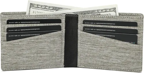Vista 3 de Cartera de tela minimalista con bloqueo RFID, Minimalista