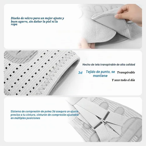 Vista 5 de Soporte de espalda para aliviar el dolor de espalda baja para mujeres, cinturón de apoyo lumbar ajustable, malla transpirable para hernia de disco
