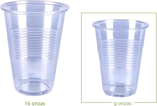 Vista 3 de Amazon Basics Pequeños vasos desechables de plástico transparente, 9 onzas, 100