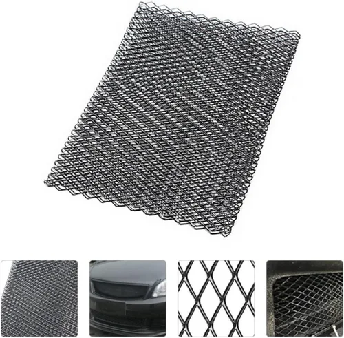 Vista 7 de Aluminum Alloy Car Grille Mesh Sheet, 100x33x0.3cm Black