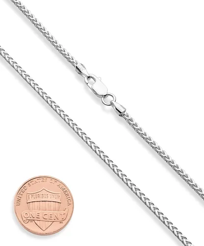 Vista 3 de Miabella Solid 925 Sterling Silver Italian 2mm Franco Square Box Link Chain Necklace for Men Women Made in Italy