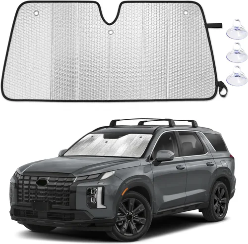 Vista 31 de EcoNour Parasol plegable de acordeón para parabrisas compatible con Tesla Model 3/Model Y 2017-2024 2025 2026, parasol delantero para ventana