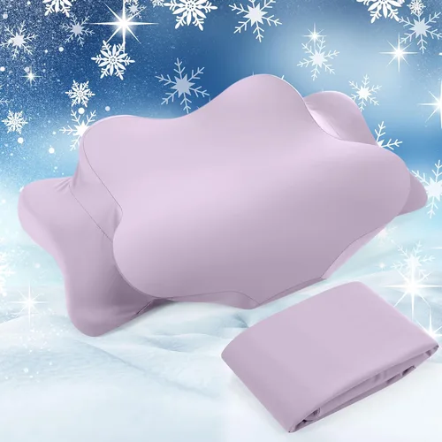 Vista 19 de Hahafelt Funda de almohada refrescante para el cuello cervical (solo funda de almohada) Funda de almohada ergonómica con cremallera, funda