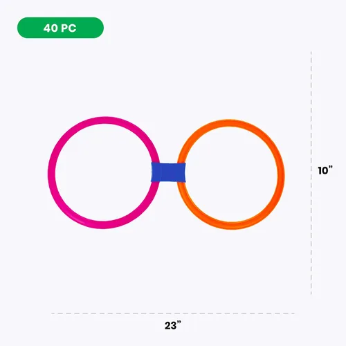 Vista 5 de Boley Juego de anillos Hopscotch de 40 piezas con 20 aros coloridos y 20 conectores, perfecto para jugar al aire libre, juegos de patio trasero